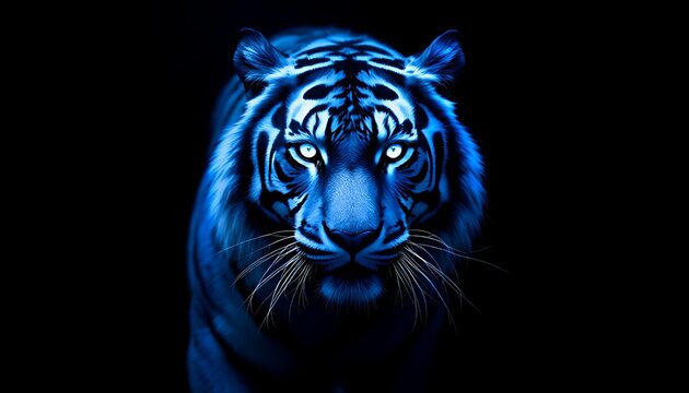 青い背景のトラ - (Blue Background Tiger ) Blue Tiger