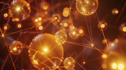 A network of glowing orbs each representing a different crypto community connected by shining lines to demonstrate their united efforts towards a common goal.