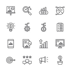 A set of icons for business and finance