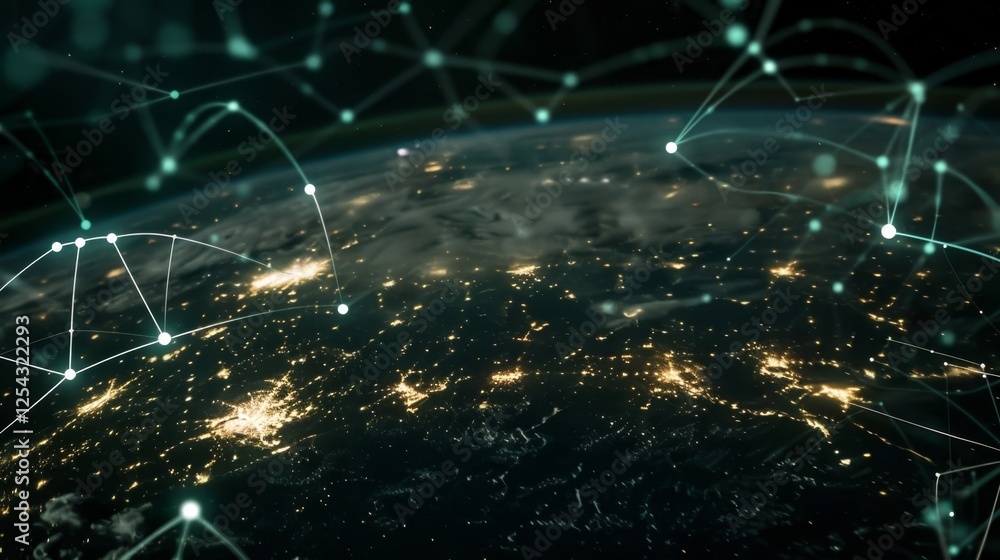 Aufkleber an illustration of the power of technology in creating a truly interconnected global economy with no