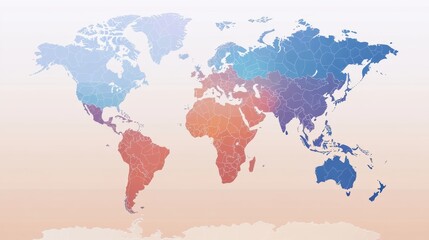 Global perspective infographic abstract world map visualization in digital environment
