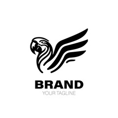 Macaw Logo. Macaw Logo Design. Macaw Logo Brand. Macaw Logo Vector Design Isolated on White Background