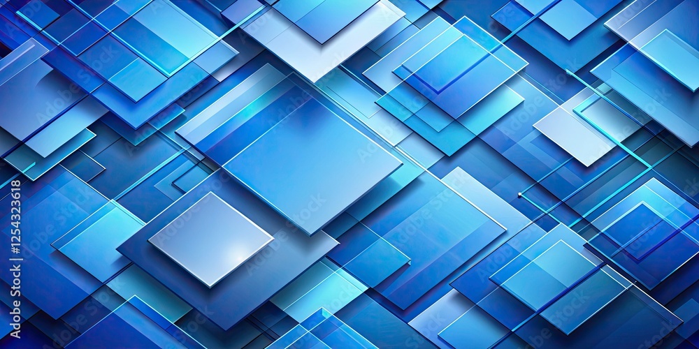 Aufkleber abstract blue geometric background with overlapping squares and rectangles for modern technology the