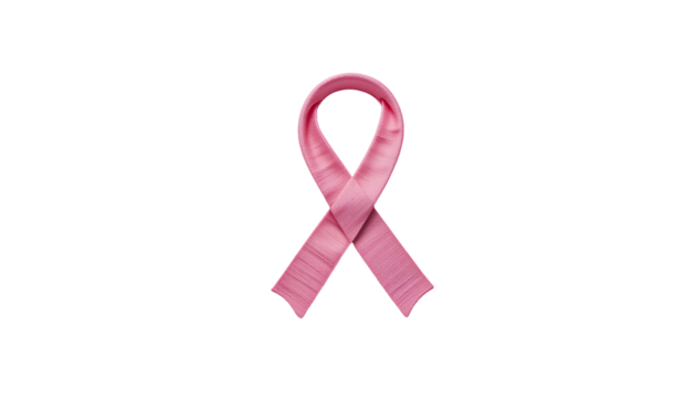 Pink Awareness Ribbon for Symbolic Health Campaign on Transparent Background