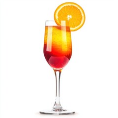 Sunset Mimosa A layered orange and red cocktail