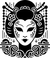 sketch vector illustration silhouette design icon logo beauty symbol geisha comfort women in Japan 