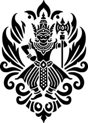 illustration sketch silhouette design of traditional ethnic mythology gods and goddesses full of details  