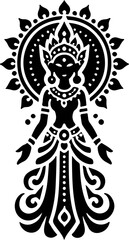 illustration sketch silhouette design of traditional ethnic mythology gods and goddesses full of details  