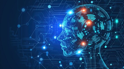 Fototapeta premium Artificial Intelligence Brain Network Background