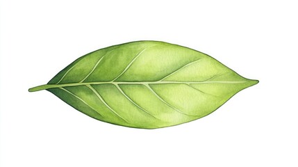 Fototapeta premium Detailed illustration of a vibrant green leaf showcasing its natural texture and veins