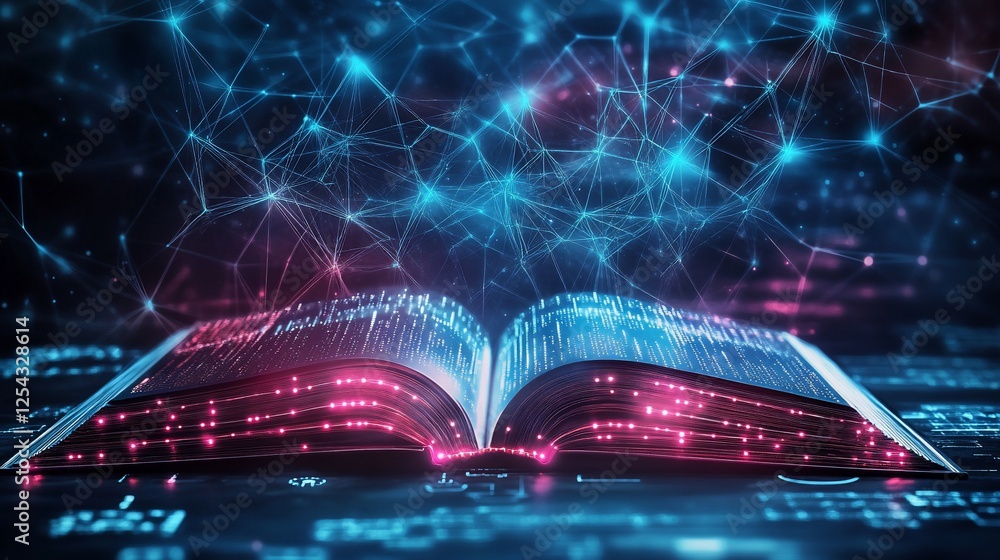 Poster digital book of knowledge: illuminated pathways of information