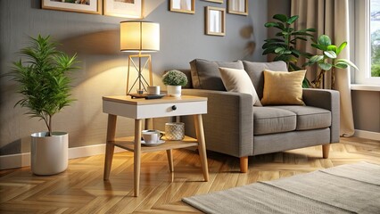 Stylish Compact Side Table with Storage for Modern Living Rooms, Versatile Furniture Solution for Small Spaces, Functional Design, Enhances Home Decor, Ideal for Cozy Interiors