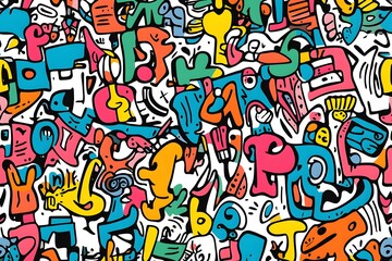 Colorful Abstract Graffiti-Style Illustration