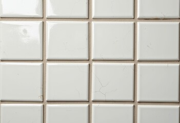 Textured White Tiles from the 70s: High-Resolution Background for Web Design, Print Materials, and Vintage Interior Decor Projects.

