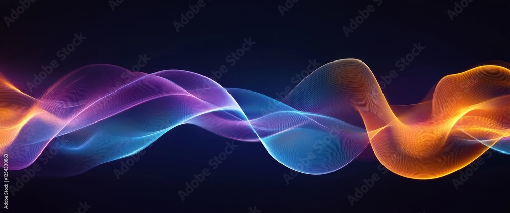 Poster technology abstract wave curve background