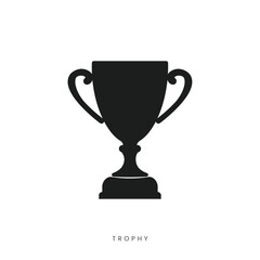 Trophy icon in flat style