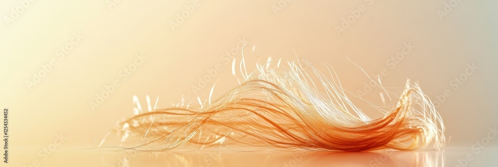 Leinwandbilder Macro view of a broken strand of hair showcasing texture and color variations under soft lighting. Generative AI
