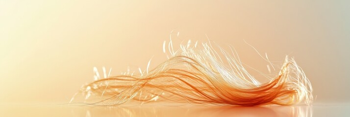 Fototapeta premium Macro view of a broken strand of hair showcasing texture and color variations under soft lighting. Generative AI