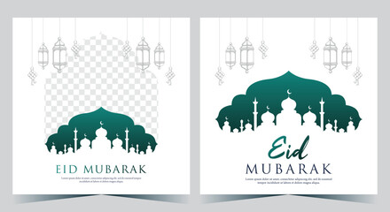 Islamic post. Eid Mubarak social media post