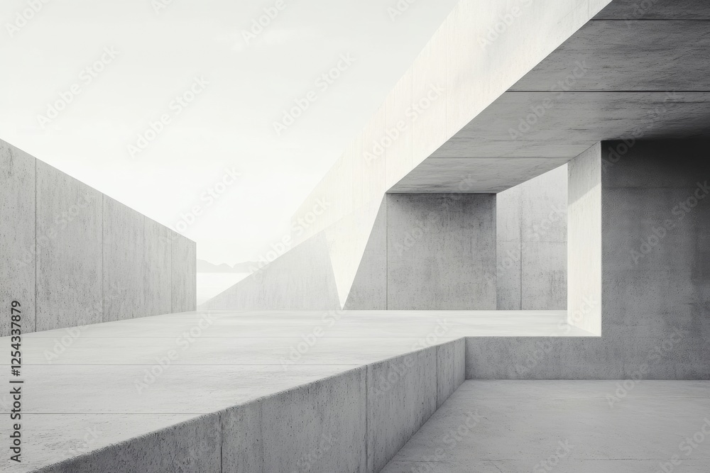 Aufkleber minimalist concrete texture creates a serene environment in modern architectural design during dayli