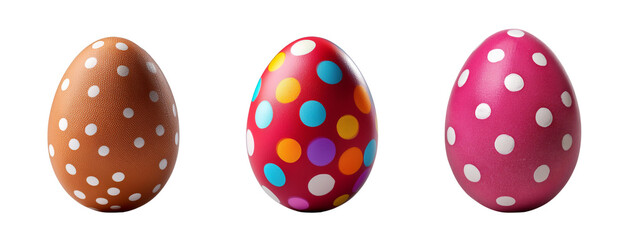 Fototapeta premium three easter eggs with polka dots. 