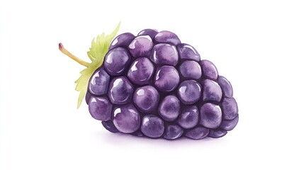 A detailed illustration of a ripe blackberry with vibrant colors, showcasing its texture and freshness