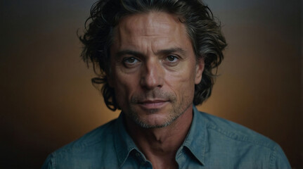 Confidant mature handsome man portrait 