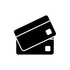 credit card icon, silhouette vector isolated on white background. simple and modern design