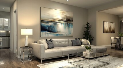 Modern Living Room Interior Design: Elegant and Serene Space