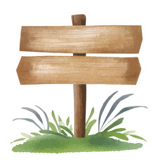 木の看板の水彩風イラスト　生成AI