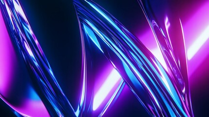 Luminous abstract shapes create a modern and captivating design with vibrant blue and purple hues