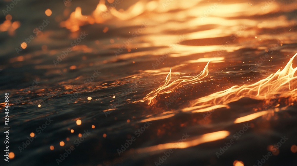 Aufkleber dynamic flame animation abstract art with swirling fire effect and warm glowing bokeh