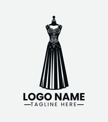 Dress to Impress Logo Design, Fashion Icon Logo, Glamorous Style Logo, Chic Fashion Logo, Haute Couture Logo