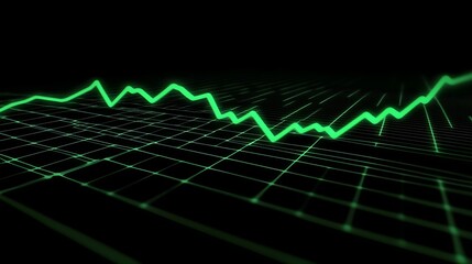 Fototapeta premium Market Trend Analysis: Growth Chart Shows Increase