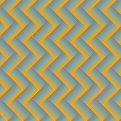 a zigzag pattern in orange, blue and yellow