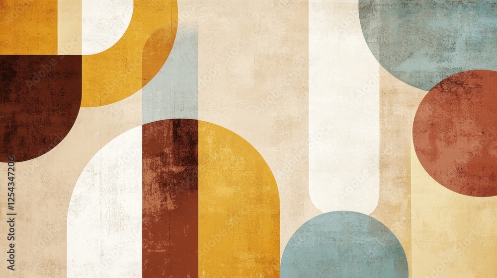 Aufkleber abstract geometric shapes in warm tones creating a modern backdrop