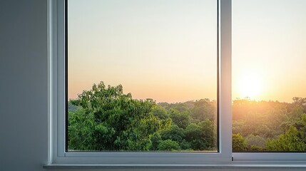 Sunrise View Through a Window