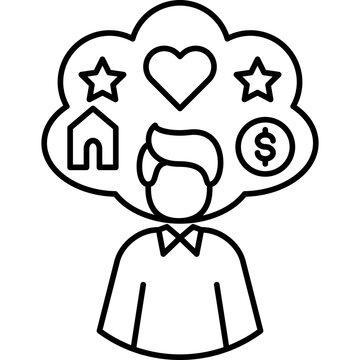 person thinking dreams, goals, aspirations clip art preview