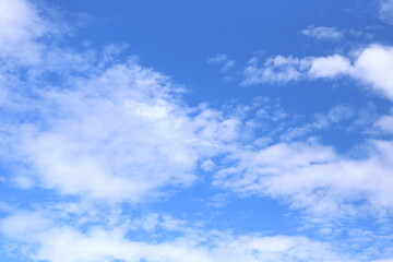 Blue sky with white clouds in the daytime background.