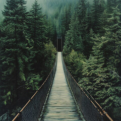 wooden bridge in the forest