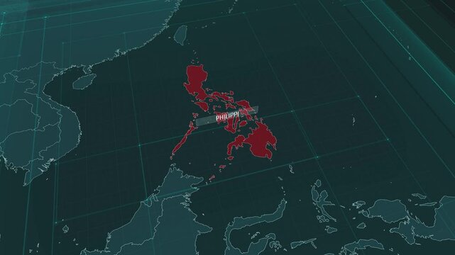 Zoom in to the map of Philippines, with text and textless