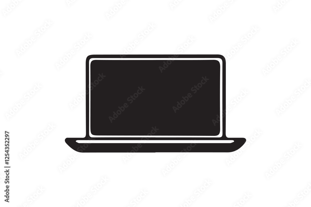 Poster minimalist laptop icon set for tech and internet projects. high-quality laptop vector icons for web 