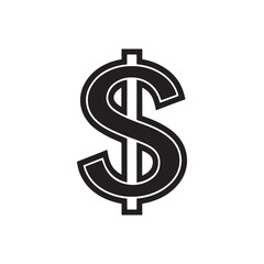 Dollar Sign vector Icon Design. High-Quality Vector Dollar Symbol. Minimalist Black and White Dollar Icon isolated illustration.