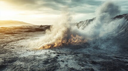 Oceanic Fury: The untamed power of the ocean unleashed, as a colossal wave crashes, creating a dramatic display of foam and spray under a turbulent sky, captured in a high-definition photograph.