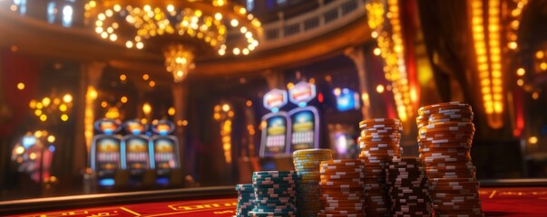 Obraz premium Luxurious Casino Night: A Glimpse into the Thrilling World of Gambling and Fortune