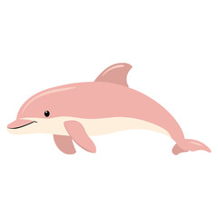 Fototapeta premium Pink dolphin illustration animal style vector