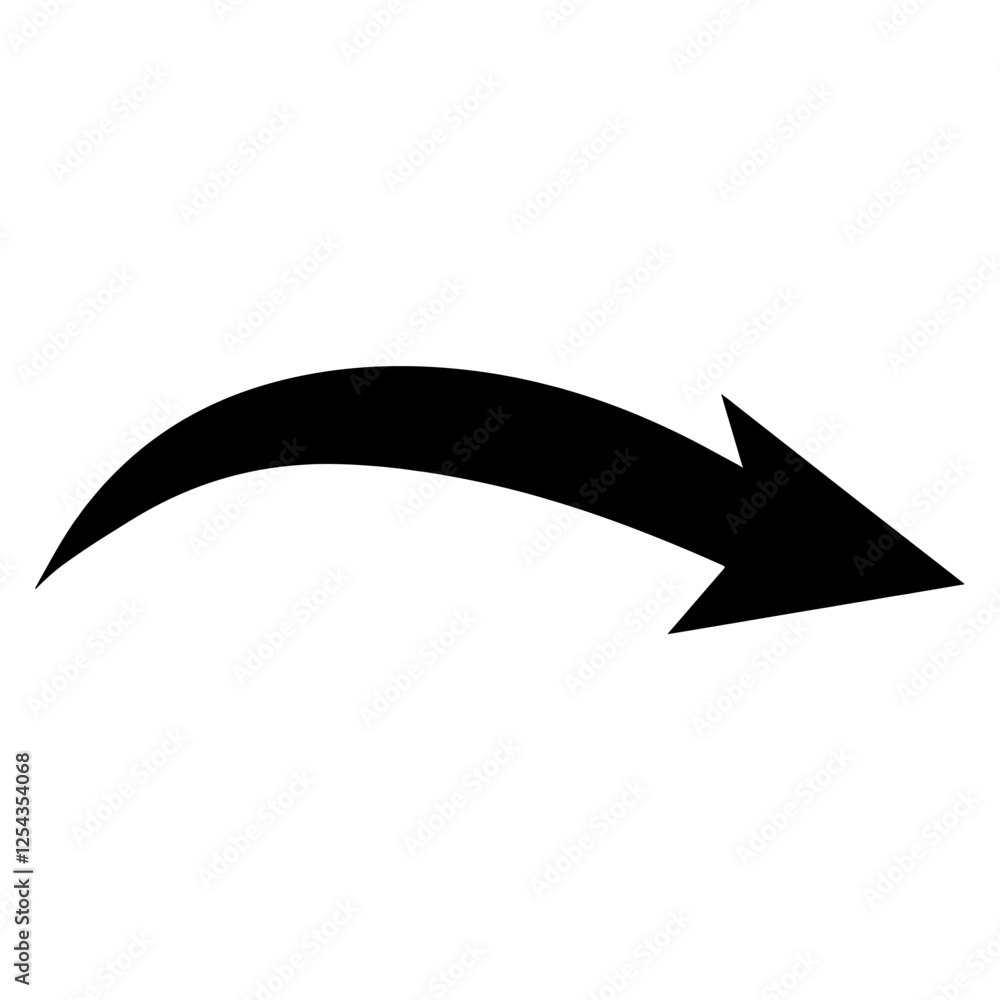 Poster simple curved arrow icon linear graphic symbol design vector
