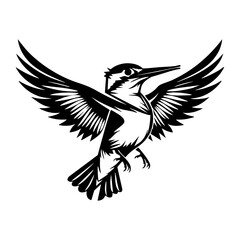 Naklejka premium A kingfisher icon illustration animal flying vector