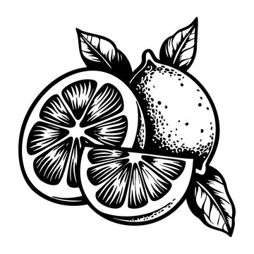 A lemon icon illustration fruit black vector
