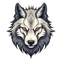 Wolf head retro logo illustration drawing animal vector